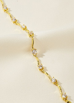 front Wavy Link and Crystal Bracelet