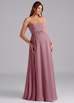 Azazie Saige Maternity Bridesmaid Dresses A-Line Pleated Chiffon Floor-Length Dress image7
