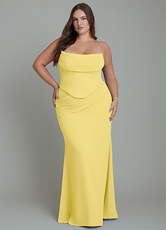 Azazie Sorrel Bridesmaid Dresses Canary Mermaid Corset Chiffon Dress image16
