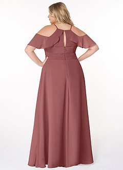 Azazie Dakota Bridesmaid Dresses Amethyst A-Line V-Neck Pleated Chiffon Dress image12