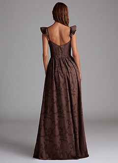 Azazie Denisse Jurken voor bruidsmeisjes Jurk van Bloemen Burn-out met A-Lijn Ruches Ganache image3