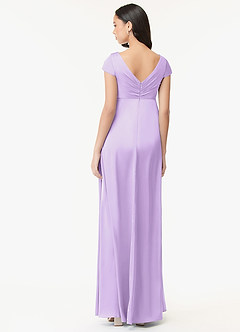Azazie Allessia Maternity Bridesmaid Dresses A-Line Pleated Stretch Satin Floor-Length Dress image2