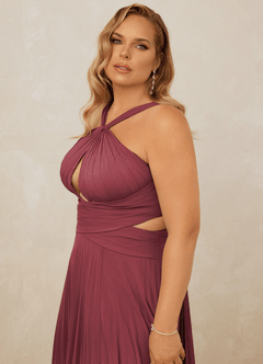 Christian Siriano Bridal for Azazie 1009 Bridesmaid Dresses Merlot A-Line Pleated Chiffon Dress image14
