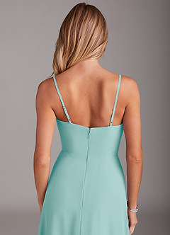 Azazie Breonna Bridesmaid Dresses Aqua A-Line Sweetheart Neckline Chiffon Dress image6