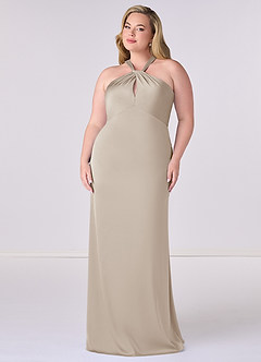 Barbie ♥ Azazie Bridesmaid Dresses Frost Sheath Stretch Satin Dress image7