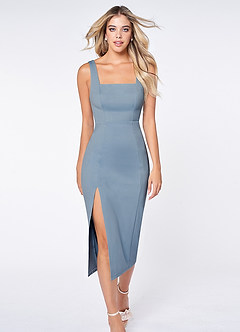 Sight To See Dusty Blue Bodycon Midi Dress image5