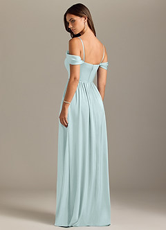 Azazie Calianna Bridesmaid Dresses Sea Glass A-Line Off the Shoulder Stretch Satin Convertible Dress image10