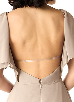 Azazie Chloe Bridesmaid Dresses Taupe A-Line Sweetheart Neckline Chiffon Dress image4