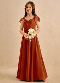 Azazie Meimei Girls Formal Flower Girl Klänningar Klä A-Line i Chiffong Plisserad image1
