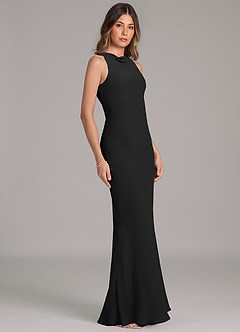 Azazie Allettie Bridesmaid Dresses Black Mermaid Chiffon Dress image5