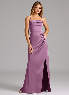 Azazie Aretha Brautjungfernkleider Wandelbar A-Linie Schulterfrei Stretch-Satin Kleid Blauregen image6
