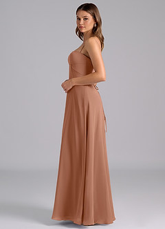 Azazie Valentine Bridesmaid Dresses Bronzer A-Line Corset Chiffon Dress image4