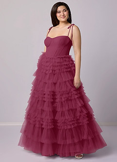 Barbie ♥ Azazie Bridesmaid Dresses Mulberry A-Line Sweetheart Neckline Tulle Dress image9