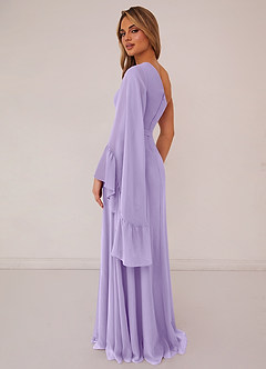Barbie ♥ Azazie Bridesmaid Dresses Lilac A-Line Long Sleeve Chiffon Dress image2
