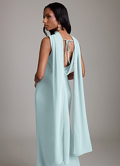 Azazie Linelle Bridesmaid Dresses Mist Mermaid Pleated Chiffon Dress image9