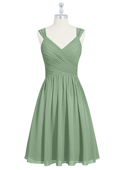 Azazie Angie Bridesmaid Dresses Matcha A-Line Corset Chiffon Dress image7