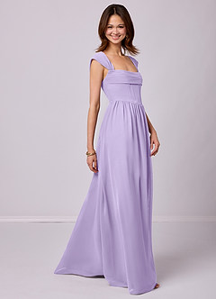 Barbie ♥ Azazie Bridesmaid Dresses Lilac A-Line Corset Chiffon Dress image3