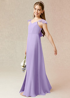 Azazie Everett Junior Lilac A-Line Chiffon Dress image3