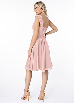 Azazie Angie Abiti da Damigella Abito A-Line in Chiffon Corsetto Rosa Cipria image5