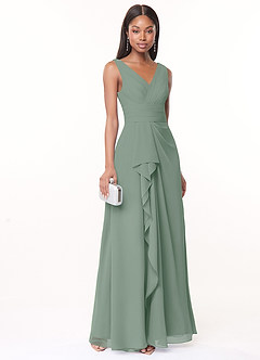 Azazie Julianna Final Sale Butterscotch A-Line Chiffon Dress image1