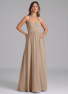 Azazie Darlyn Brudtärnklänningar Klänning av A-Linje i Chiffong Sweetheart halsringning Taupe image4