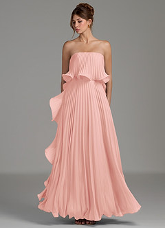 Azazie Alexia Bridesmaid Dresses Rosette A-Line Ruched Chiffon Dress image6