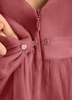 Azazie Winnie Sukienki dla dziewczynek sypiących kwiaty Suknia balowa Ukłon Tiul Długość herbaty Sukienka image8