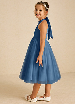 Azazie Dora Flower Girl Dresses Twilight A-Line Bow Tulle Dress image4