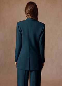 front Rowan Dark Navy Refined Weave Performance 3-Piece Suit