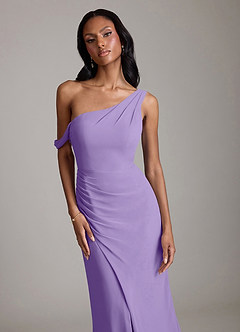 Azazie Madelyn Bridesmaid Dresses Tahiti Mermaid One Shoulder Chiffon Convertible Dress image4