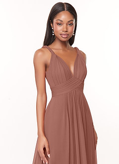 Azazie Maren Bridesmaid Dresses Cedar Rose A-Line Pleated Chiffon Dress image6