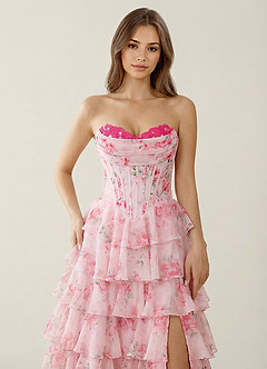 Samara Ljusrosa Volangklänning med A-linjeform image6