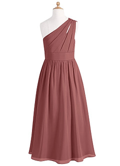 Azazie Molly Junior Abito A-Line in Chiffon Plissettato Ametista image7