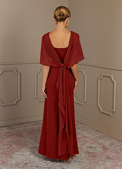 Azazie Dion Mother of the Bride Dresses Terracotta Sheath Scoop Stretch Crepe Dress image6