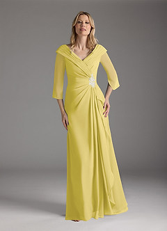 Azazie Jaycee Abiti per la Madre della Sposa Abito A-Line in Chiffon Canarino image5
