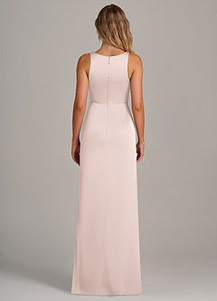 Azazie Wrenlee Bridesmaid Dresses Blushing Pink A-Line Stretch Satin Dress image7