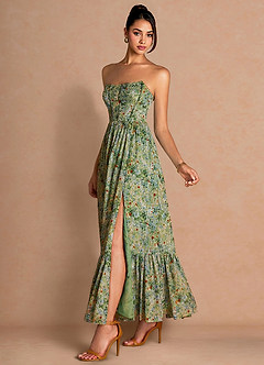 Portia Green Floral Maxi Dress image3