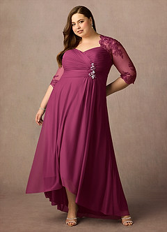 Azazie Anne Mother of the Bride Dresses Mulberry Sheath Sweetheart Sequins Lace Dress image15