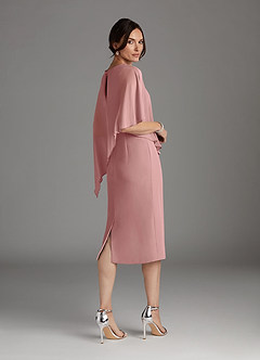 Azazie Sparrow Abiti per la Madre della Sposa Abito Tubino in Chiffon Paillettes Rosa Polverosa image3