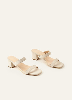 front Two Strap Low Chunky Heel Sandal