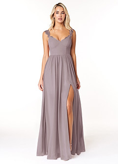 Azazie Cleobella Bridesmaid Dresses Dusk A-Line Sweetheart Lace Chiffon Dress image1