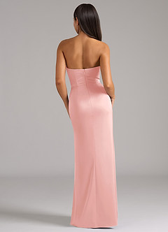 Azazie Marla Vestidos de madrinha de casamento Vestido Pó Rosa de Cetim elástico de Bainha com Sem Alças image6
