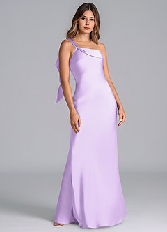 Azazie Driea Brudtärnklänningar Klä av Sjöjungfru i Stretch Satin Ena axeln Lila image7