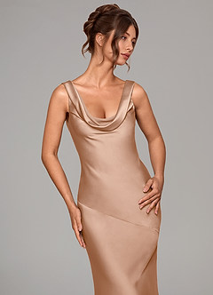 Azazie Rylina Bridesmaid Dresses English Rose Mermaid Stretch Satin Dress image11