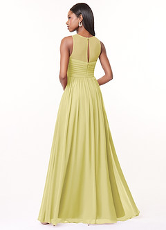 Azazie Nina Bridesmaid Dresses Lemon Sorbet A-Line Pleated Chiffon Dress image2