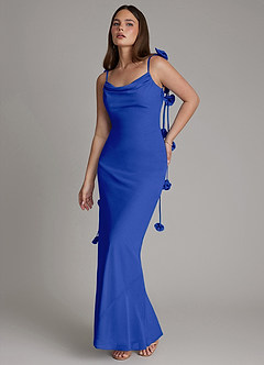 Azazie Kalico Bridesmaid Dresses Royal Blue Mermaid Pleated Chiffon Dress image1