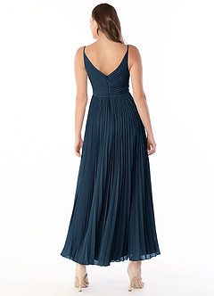 Azazie Raychelle Bridesmaid Dresses Dark Navy A-Line V-Neck Chiffon Dress image3
