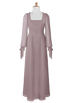 Azazie Leonia Junior A-Linie mit Taschen Chiffon Kleid Dämmerung image7