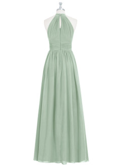 Azazie Cherish Bridesmaid Dresses Agave A-Line Pleated Chiffon Dress image7