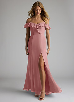 Azazie Sophie Bridesmaid Dresses Dusty Rose A-Line Off the Shoulder Chiffon Convertible Dress image1
